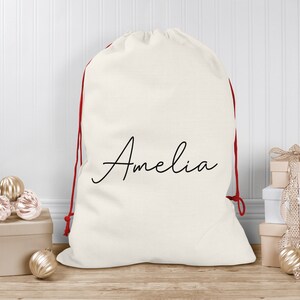 Personalised Christmas Sack | Custom Christmas Stocking - Handwritten | Custom Christmas Sack For Kids, Children's Santa Sack, Santa Sacks