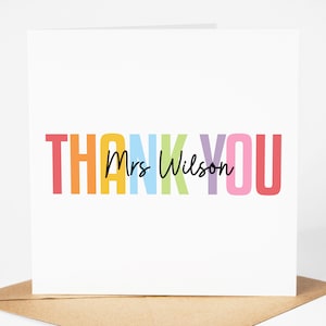 Carte de professeur personnalisée - Merci carte de professeur | Carte de remerciement personnalisée pour professeur, carte de fin d'études - aquarelle