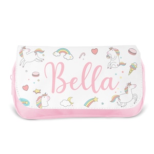 Personalised Children’s Pencil Case | Pencil Case for Girls, Pencil Case for Boys - Back to School | Custom Kids Pencil Case - Unicorns