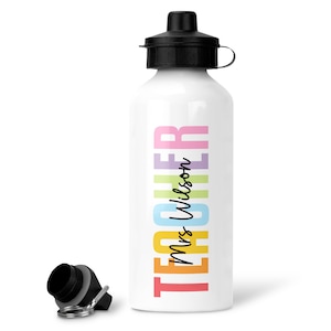 Regalo de agradecimiento para el maestro - Botella de acuarela / Regalo personalizado para el maestro, Regalo de agradecimiento para el maestro. Obsequio de fin de período, obsequio de asistente de maestro