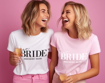 Gepersonaliseerde vrijgezellenfeest T-shirts | Elke kleur | Shirts vrijgezellenfeest, aangepaste T-shirts vrijgezellenfeest, T-shirts teambruid, T-shirts vrijgezellenfeest