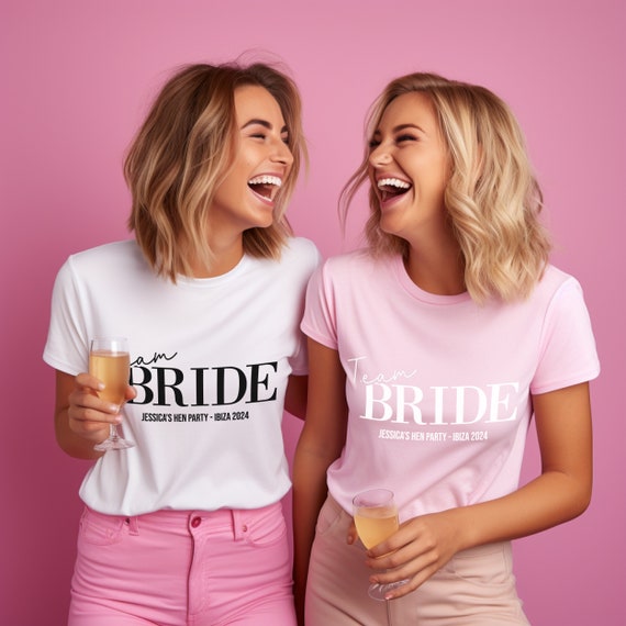 Personalised Hen Do T Shirts | Any Colour | Bachelorette Party Shirts, Custom Bridal Party T Shirts, Team Bride T-Shirts, Hen Party T Shirts