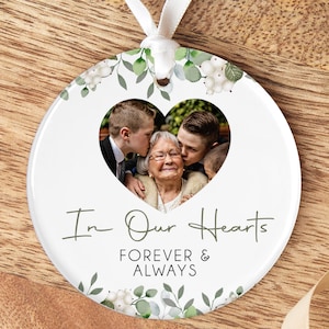 Personalised Memorial Bauble | Floral Photo | Remembrance Gift | Memorial Keepsake, Memory Gift, Bereavement Gift | Family Loss, In Memory