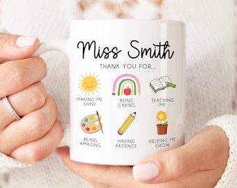 Personalised Teacher Mug | Thank You Teacher Gift | Personalised Teacher Gift, Teacher Present. End Of Term Gift, Teacher Assistant Gift