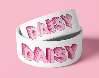 Personalised Dog Bowl - Pink Dream