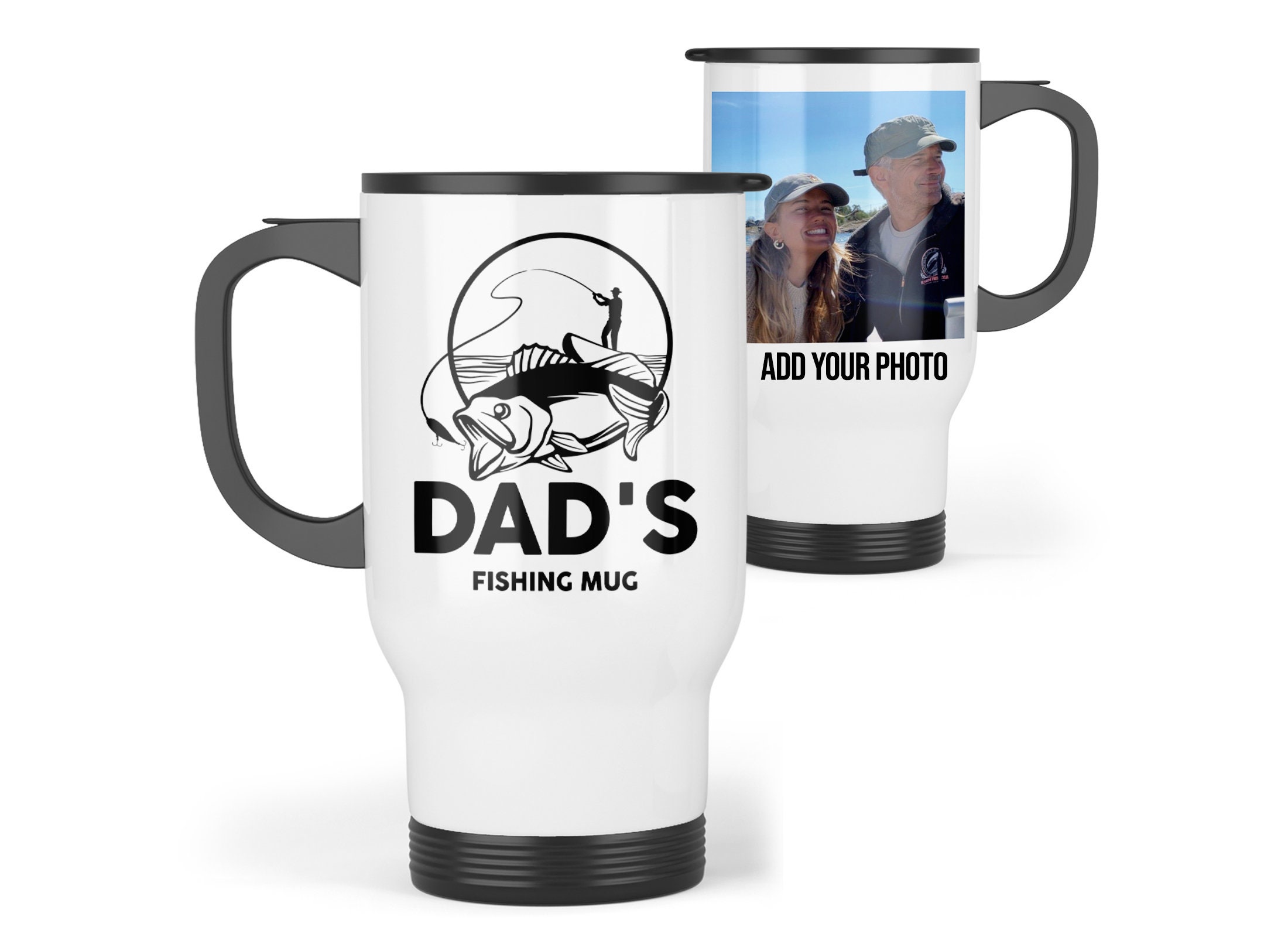 Personalised Fishing Travel Mug Dad's Fishing Travel Mug Add a Photo  Personalised Dad Fishing Gift, Dad Fishing Mug, Dad Fishing -  UK