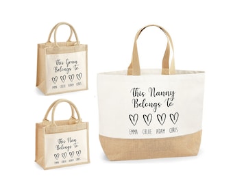 Personalised Grandparent Gift | This Grandparent Belongs to Hearts | Nan Present, Grandma Gift | Nanny Gift, Gran Present | Grandparent Bag