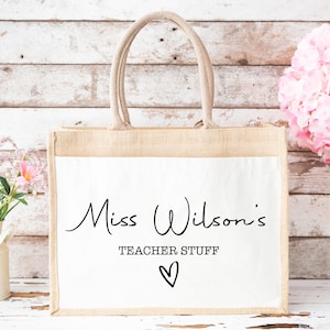 Thank You Teacher Gift, Personalised Teacher Bag | Personalised Teacher Gift, Teacher Present. End Of Term Gift, TA Gift - Teacher Stuff