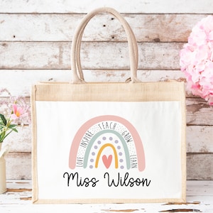 Cadeau de remerciement pour professeur, sac de professeur personnalisé | Cadeau personnalisé pour enseignant, cadeau pour enseignant. Cadeau de fin d'année, cadeau d'assistante maternelle, cadeau de fin d'études