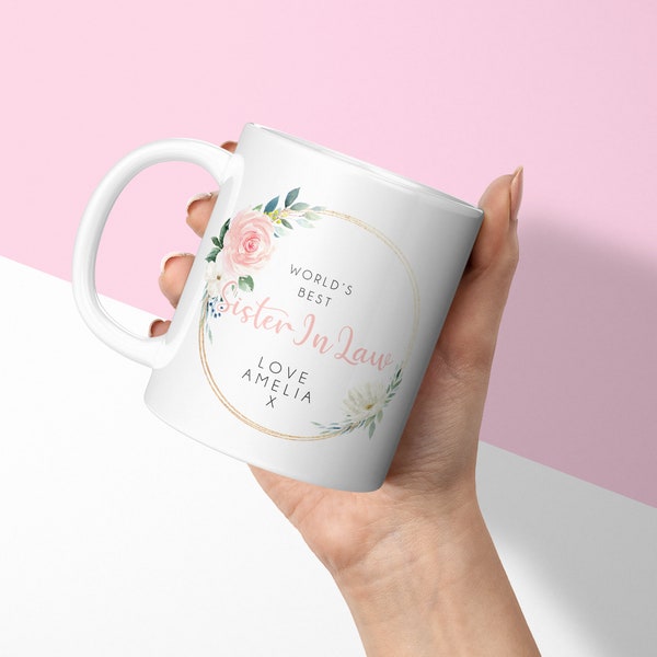Personalised Mug - Custom Sister in Law Gift - Worlds Best Sister in Law -  Custom Mug & Coaster