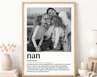 Personalised Nan Print | Mother's Day Gift for Grandparent | Nan Birthday Gifts, Gran Photo Present