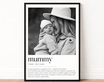 Personalised Mummy Print | Mummy Definition | New Mum Photo Gift, Mummy Birthday Gift | Birthday Gifts for Mummy, Framed Mother Prints