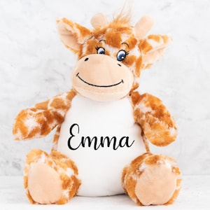 Personalised Teddy | Custom Giraffe Teddy | Personalised Children&#39;s Teddy, Kids Animal, Personalised Birthday Gift, Personalised Animal Name