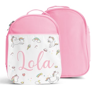Personalised Kids Lunch Bag | Custom Children&#39;s Lunch Bag | Girls Back to School | Lunch Bag For Girls | Girls Lunch Box - Unicorns