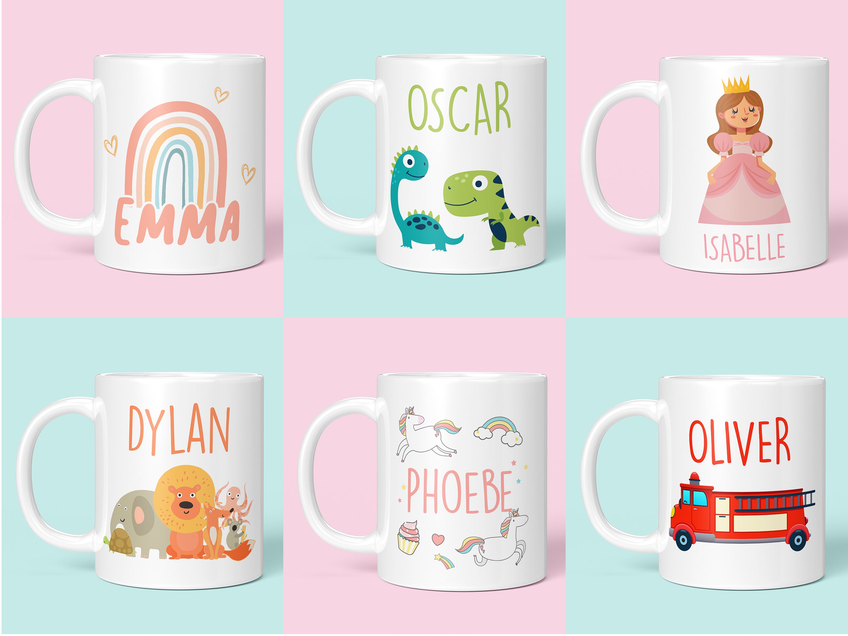 Personalised Mug Cup Childrens Plastic Name Mugs Design Your Own