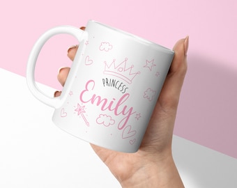 Caneca personalizada - Caneca princesa Presente personalizado - Caneca e porta copos personalizados