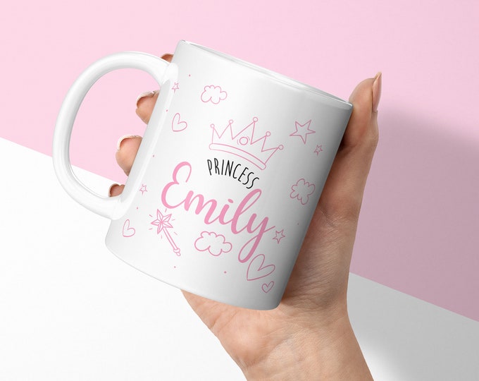 Personalised Mug - Princess Mug Personalised Gift - Custom Mug & Coaster