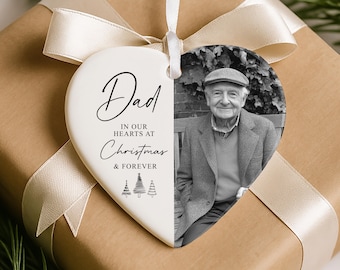 Personalised Memorial Bauble | Ceramic Heart | Memory Christmas Ornament | Memorial Gift, Remembrance Decoration