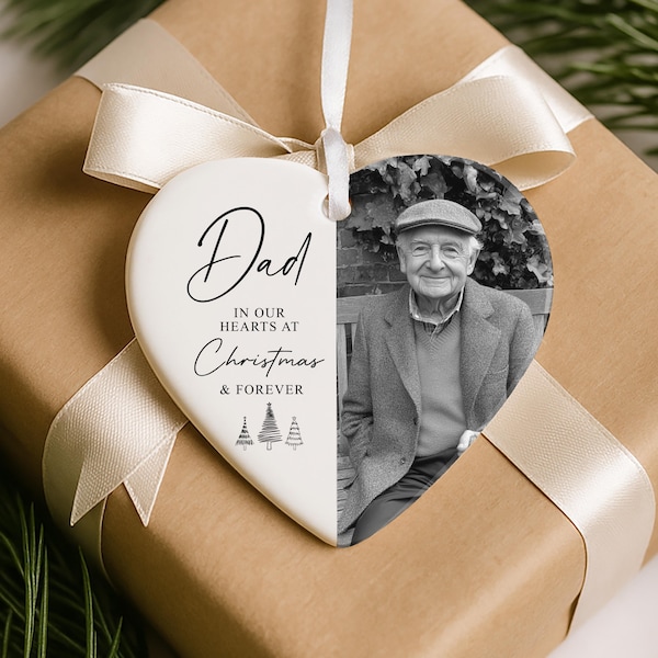 Personalised Memorial Bauble | Ceramic Heart | Memory Christmas Ornament | Memorial Gift, Remembrance Decoration