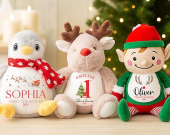 Personalised 1st Christmas Teddy | First Christmas Teddy | Baby’s 1st Christmas ,First Christmas Gift | 1st Christmas Toy, 1st Christmas Bib