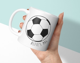 Taza personalizada - Regalo de fútbol - Agregar un nombre - Taza personalizada y posavasos