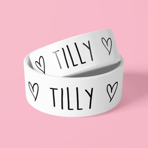 Personalised Dog Bowl - Hearts - Add A Name