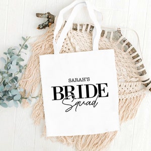Bolsa de asas de escuadrón de novia personalizada / Agregar cualquier nombre / Bolsa de novia personalizada / Bolsas de despedida de soltera personalizadas / Bolsas de despedida de soltera personalizadas, Bolsas de despedida de soltera