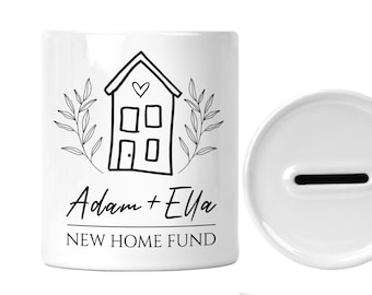 Personalised New House Money Box | Add Any Names | House Fund, Dream House Fund | House Saving Pot, New Home Money Pot