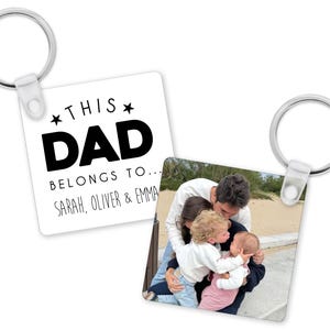 Porte-clés papa personnalisé | Cadeau personnalisé pour la Fête des Pères, Porte-clés Fête des Pères | Cadeaux pour papa | Cadeau d&#39;anniversaire pour papa, à qui appartient ce papa