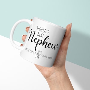 Personalised Mug - Custom Nephew Gift - Worlds Best Nephew -  Custom Mug & Coaster