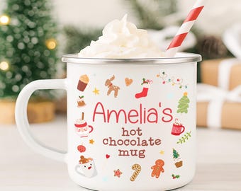 Personalised Christmas Hot Chocolate Mug | Personalised Hot Chocolate Mug, Personalised Christmas Mug, Personalised Children's Christmas Mug