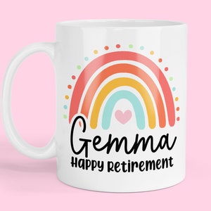 Personalised Retirement Mug - Rainbow | Personalised Retirement Gift, Retirement Present. Gifts for Retirement | Custom Retirement Gift