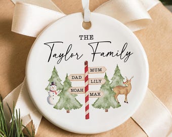 Boule de Noël familiale personnalisée | Céramique | Boule de Noël personnalisée, Décoration de Noël familiale personnalisée, Ornement familial