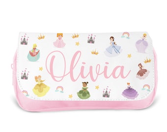 Personalised Children’s Pencil Case | Pencil Case for Girls, Pencil Case for Boys - Back to School | Custom Kids Pencil Case - Princesses