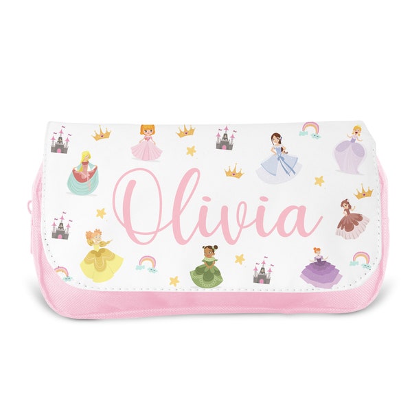 Personalised Children’s Pencil Case | Pencil Case for Girls, Pencil Case for Boys - Back to School | Custom Kids Pencil Case - Princesses