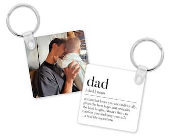 Llavero personalizado para papá / Regalo personalizado para el Día del Padre, Llavero para el Día del Padre / Regalos para papá, Regalo con foto para papá / Regalo de cumpleaños para papá