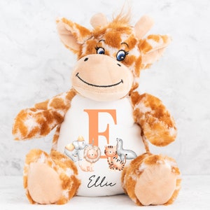 Personalised Teddy | Custom Giraffe Teddy | Personalised Children&#39;s Teddy | Kids Animal, Personalised Birthday Gift, Personalised Animal
