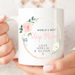 Personalised Step Mum Mug | Personalised Step Mum Gift. Gifts for Step Mum | World&#39;s Best Step Mum | Personalised Step Mum Present