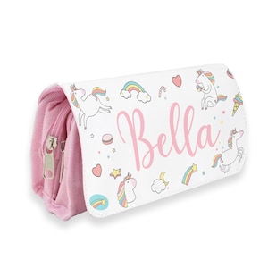 Personalised Childrens Pencil Case Pencil Case for Girls, Pencil Case for Boys Back to School Custom Kids Pencil Case Unicorns image 2