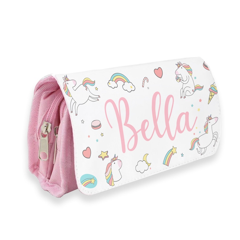 Personalised Childrens Pencil Case Pencil Case for Girls, Pencil Case for Boys Back to School Custom Kids Pencil Case Unicorns image 2