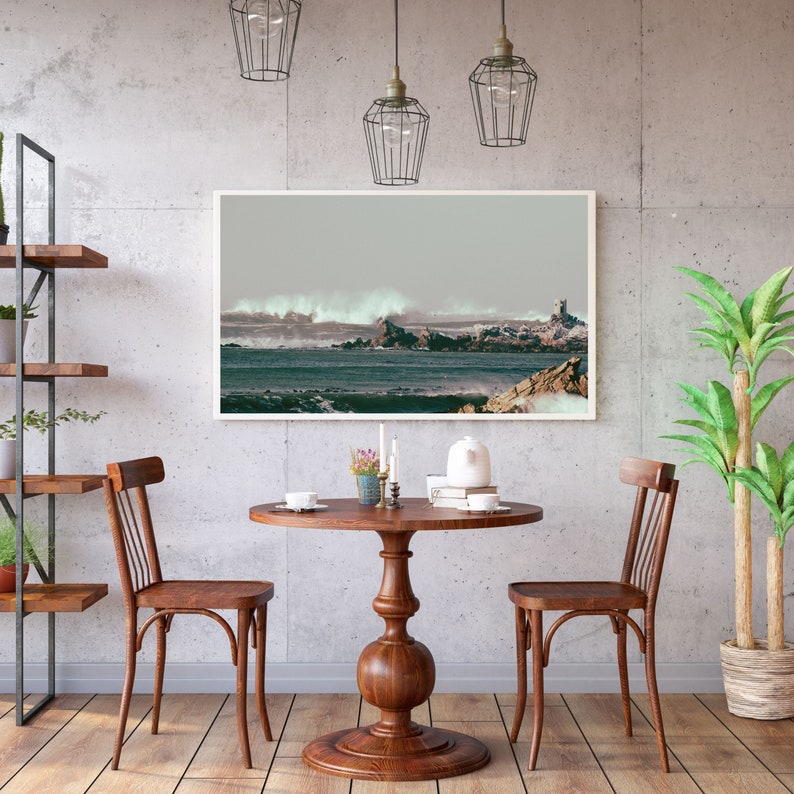 Vintage Ocean Waves Breaking Coastal Kitchen Wall Art Decor Etsy