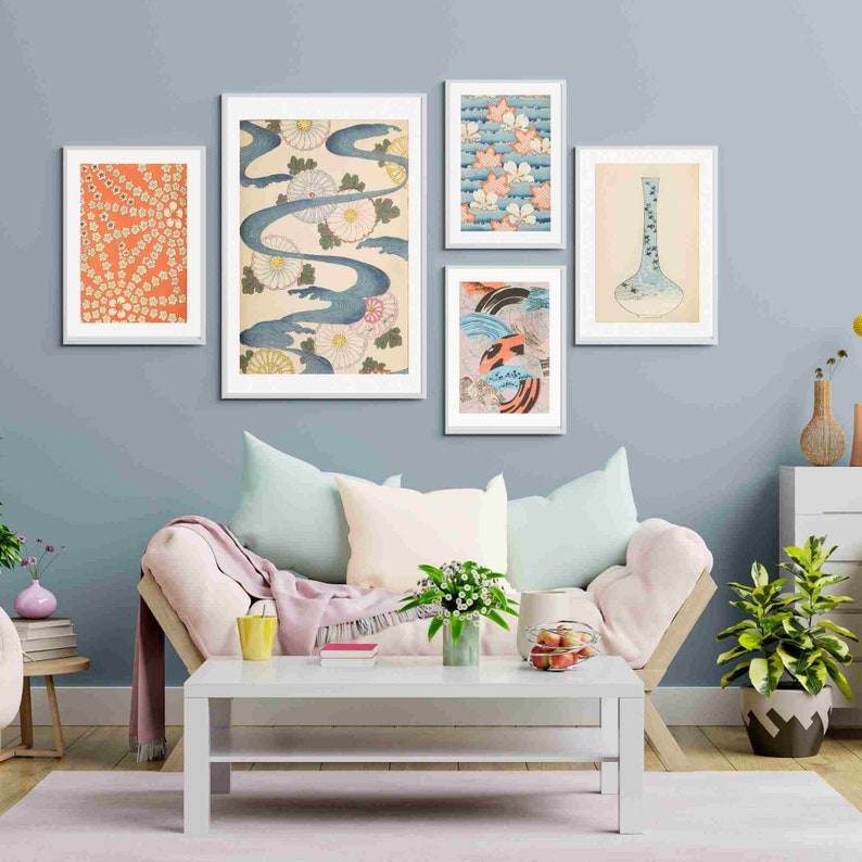 Vintage Japanese Wall Art Set of 9 Prints Vintage Japanese Etsy