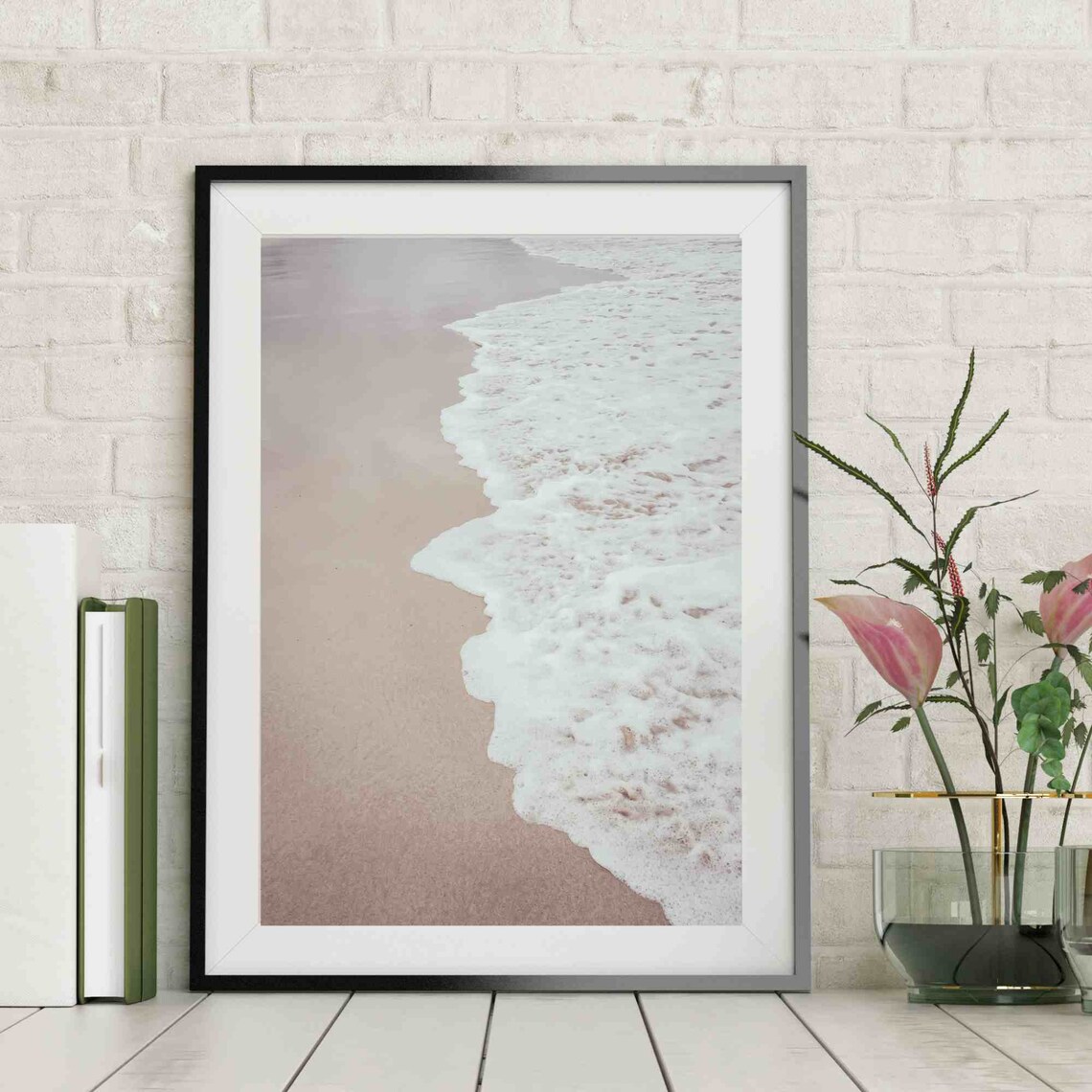 Beach Themed Wall Art Wave Line on Beach Sand Boho Coastal Etsy