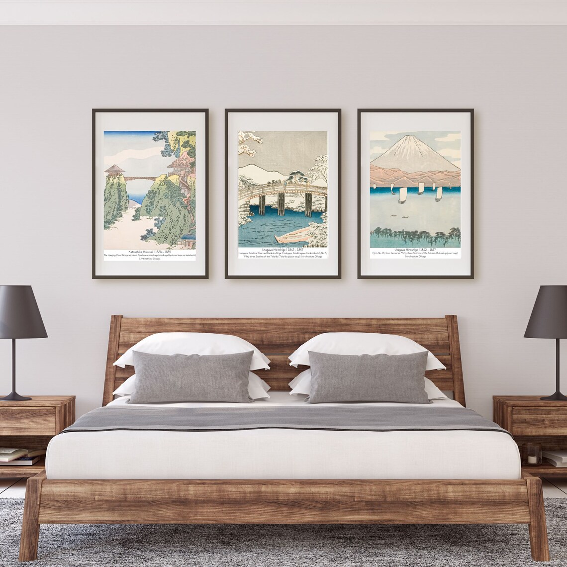 Japanese Vintage Wall Art Set of 3 Prints Vintage Poster - Etsy
