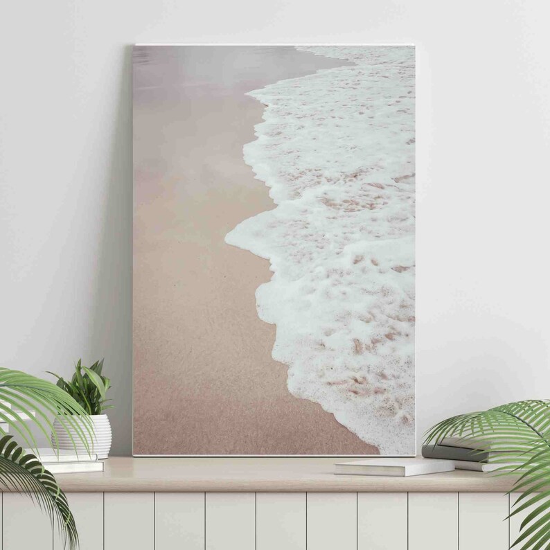 Beach Themed Wall Art Wave Line on Beach Sand Boho Coastal Etsy
