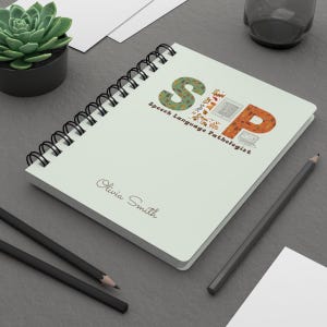 Speech Therapist Notepad Personalized Journal Hardcover Notebook School Slp Planner Organizer Therapy Session Notes Template Professional