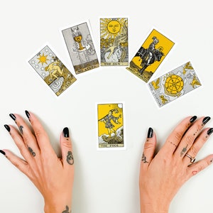 Printable Vintage Tarot Cards | Rider–waite–smith Tarot Deck | Yellow ...