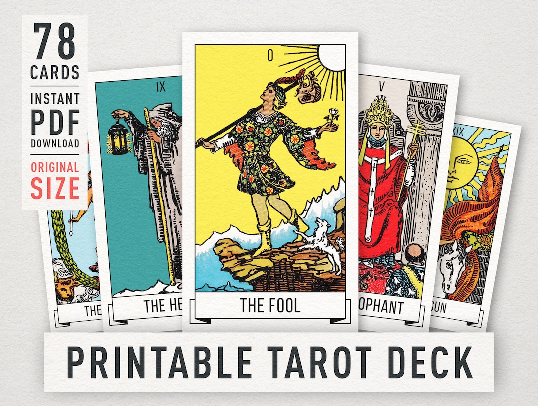 Printable Tarot Cards Raider Waite High-res 78-card Tarot - Etsy