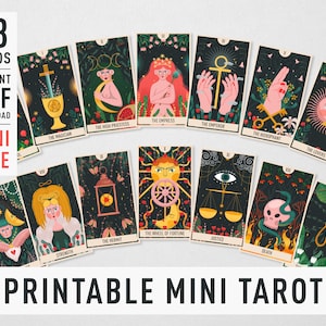 Mini Printable Tarot Deck High-res 78-cards Pocket Size - Etsy