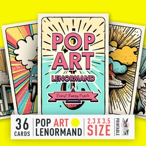 POP ART Lenormand Deck | High-Res 36 Lenormand Cards | Instant Pdf Download | Grand Tableaux Layout & Card Meanings | Cheat Sheet Included